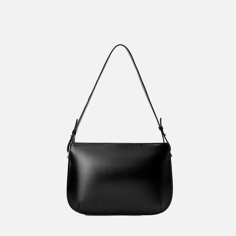 Women's Black Vintage Crossbody Shoulder Bag in Genuine Leather