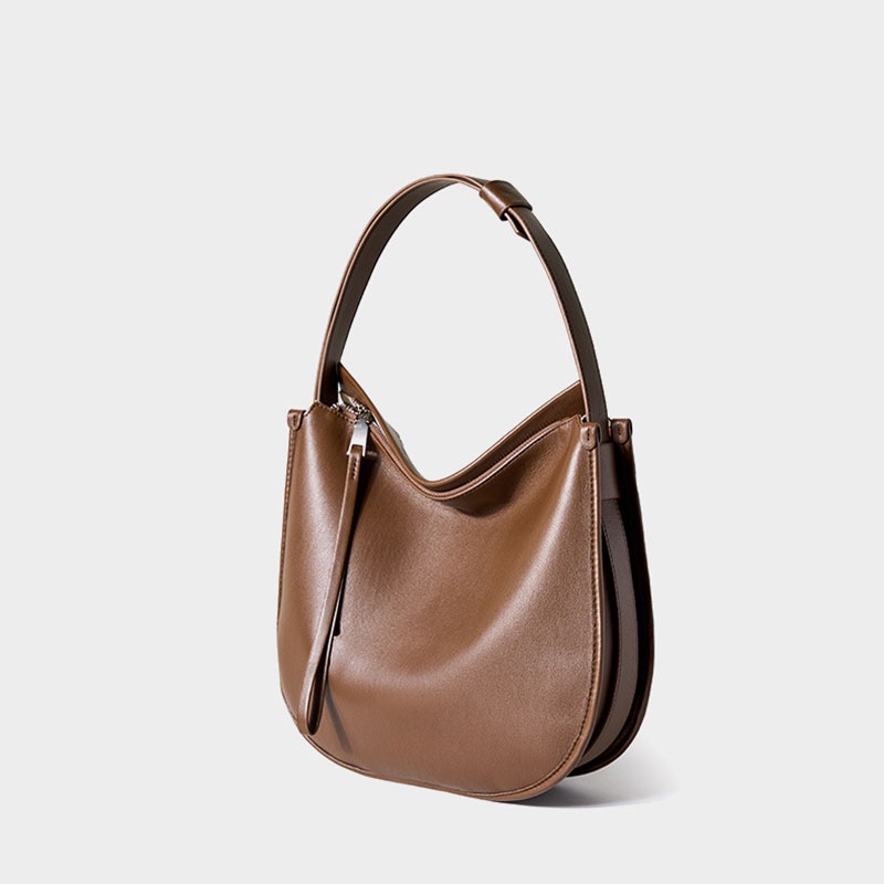 Women's Genuine Leather Minimalist Shoulder Crossbody Hobo Bag