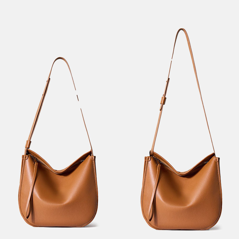 Women's Genuine Leather Minimalist Shoulder Crossbody Hobo Bag