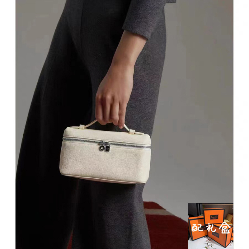 Women's Genuine Leather Minimalist Zipper Crossbody Top Handle Box Bag