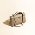 Women's Genuine Leather Minimalist Zipper Crossbody Top Handle Box Bag