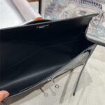 Women's Genuine Leather Top Handle Lock Closure Clutch Bag