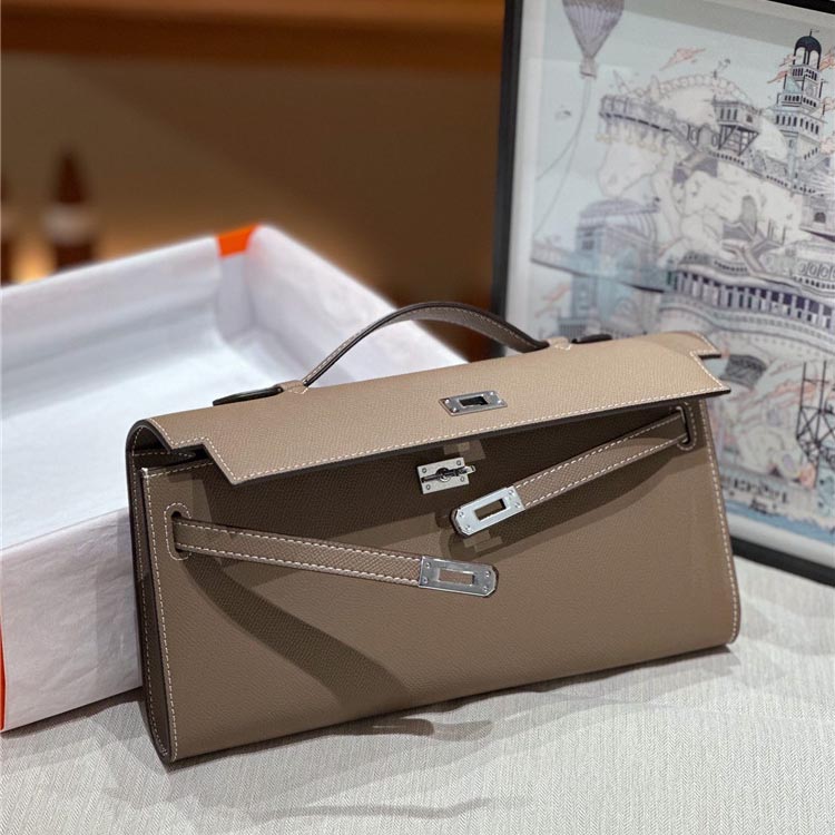 Women's Genuine Leather Top Handle Lock Closure Clutch Bag