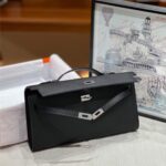Women's Genuine Leather Top Handle Lock Closure Clutch Bag