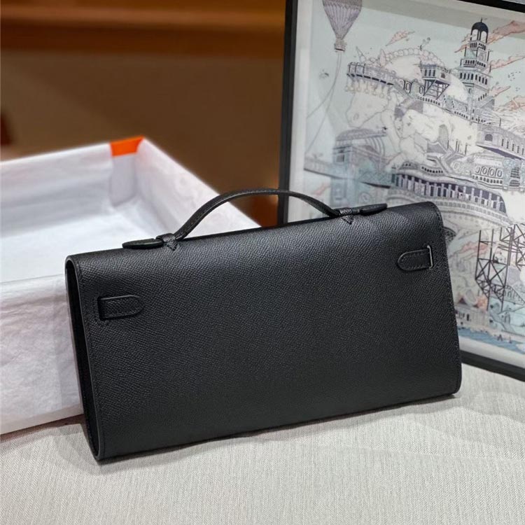 Women's Genuine Leather Top Handle Lock Closure Clutch Bag