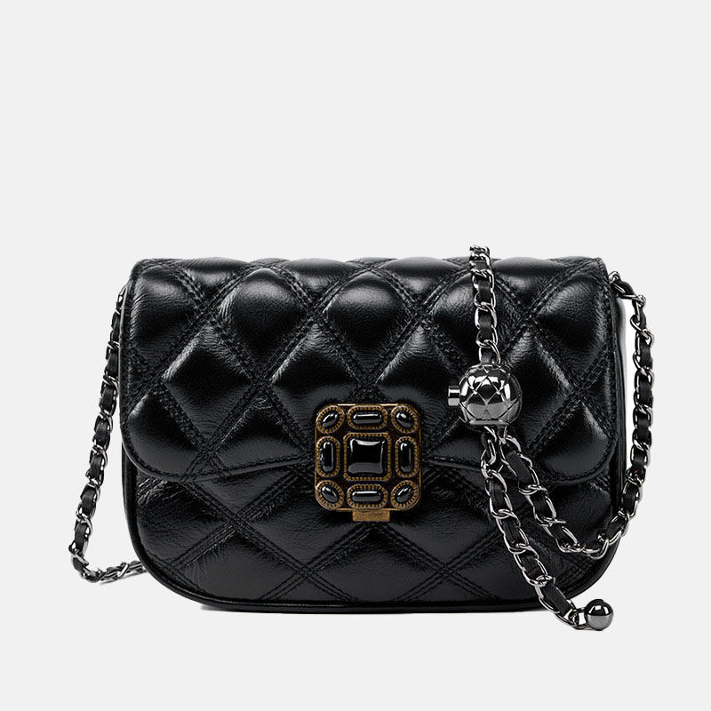 Women's Quilted Vintage Leather Crossbody Chain Bags