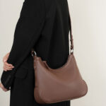 Women's Vintage Zipper Crossbody Baguette Bags in Genuine Leather