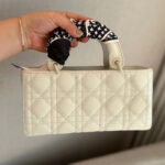 Women's Genuine Leather Quilted Chain Tote Handbag