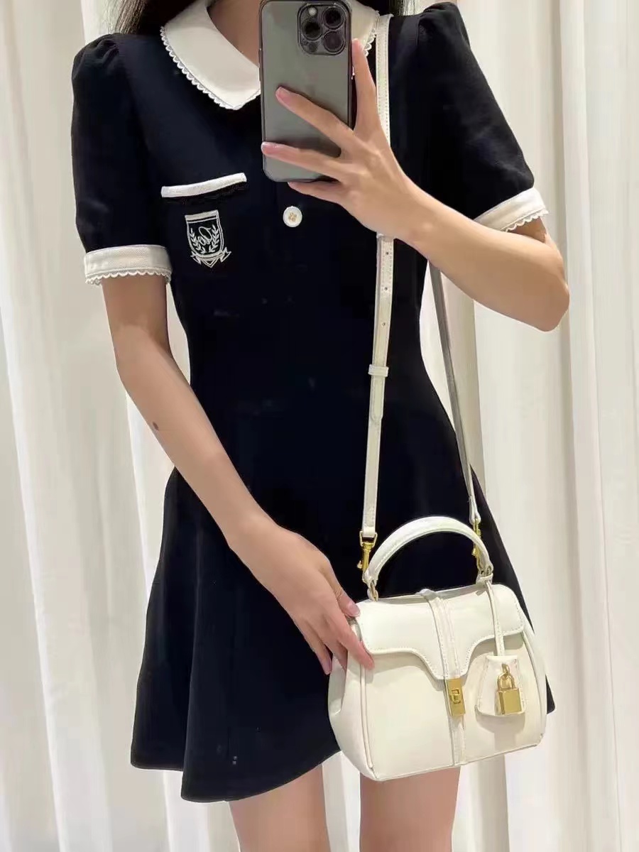 Women's Lock Small Leather Top Handle Bags with Shoulder Strap photo review