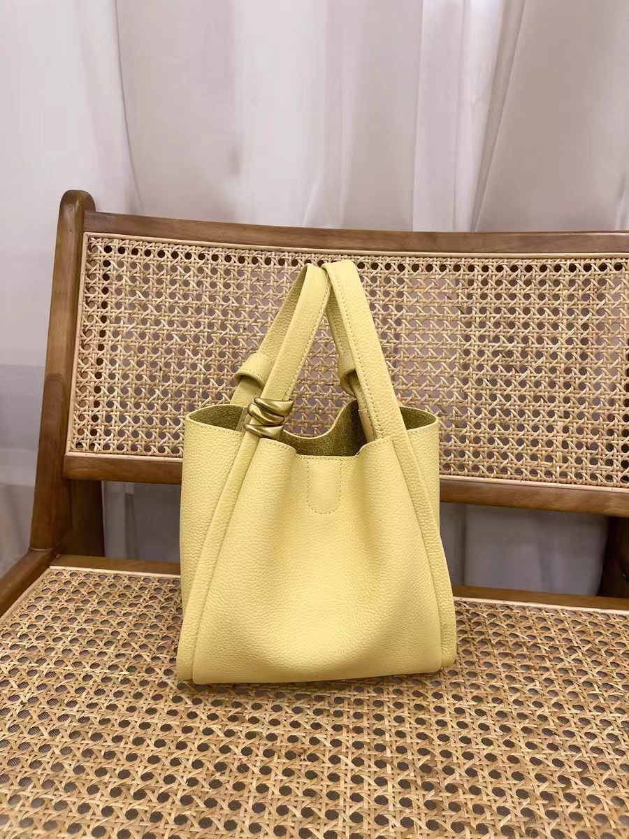 Women's Minimal Small Genuine Leather Tote Bags Bucket Bags photo review