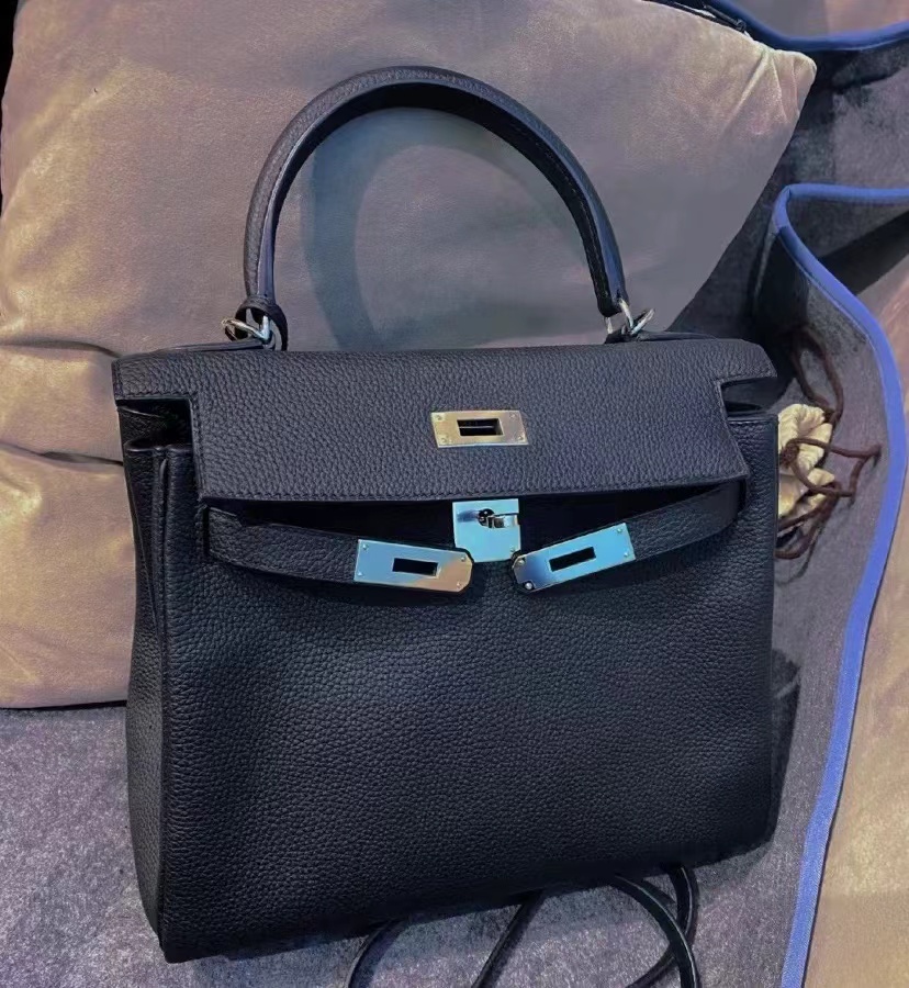Women's Black Leather Crossbody Top Handle Bag - ROMY TISA