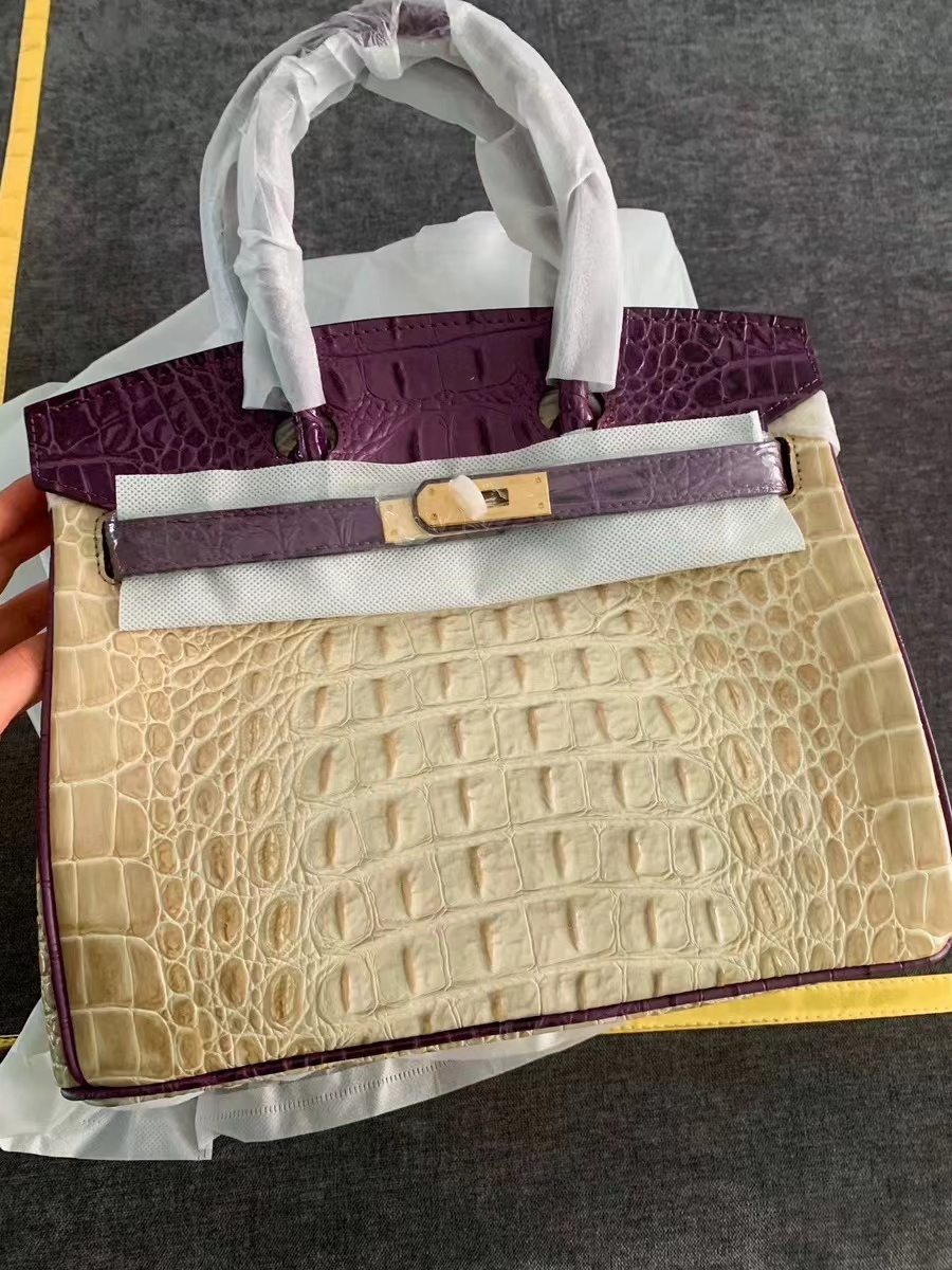 Women's Crocodile Leather Top Handle Bag with Crossbody Strap photo review