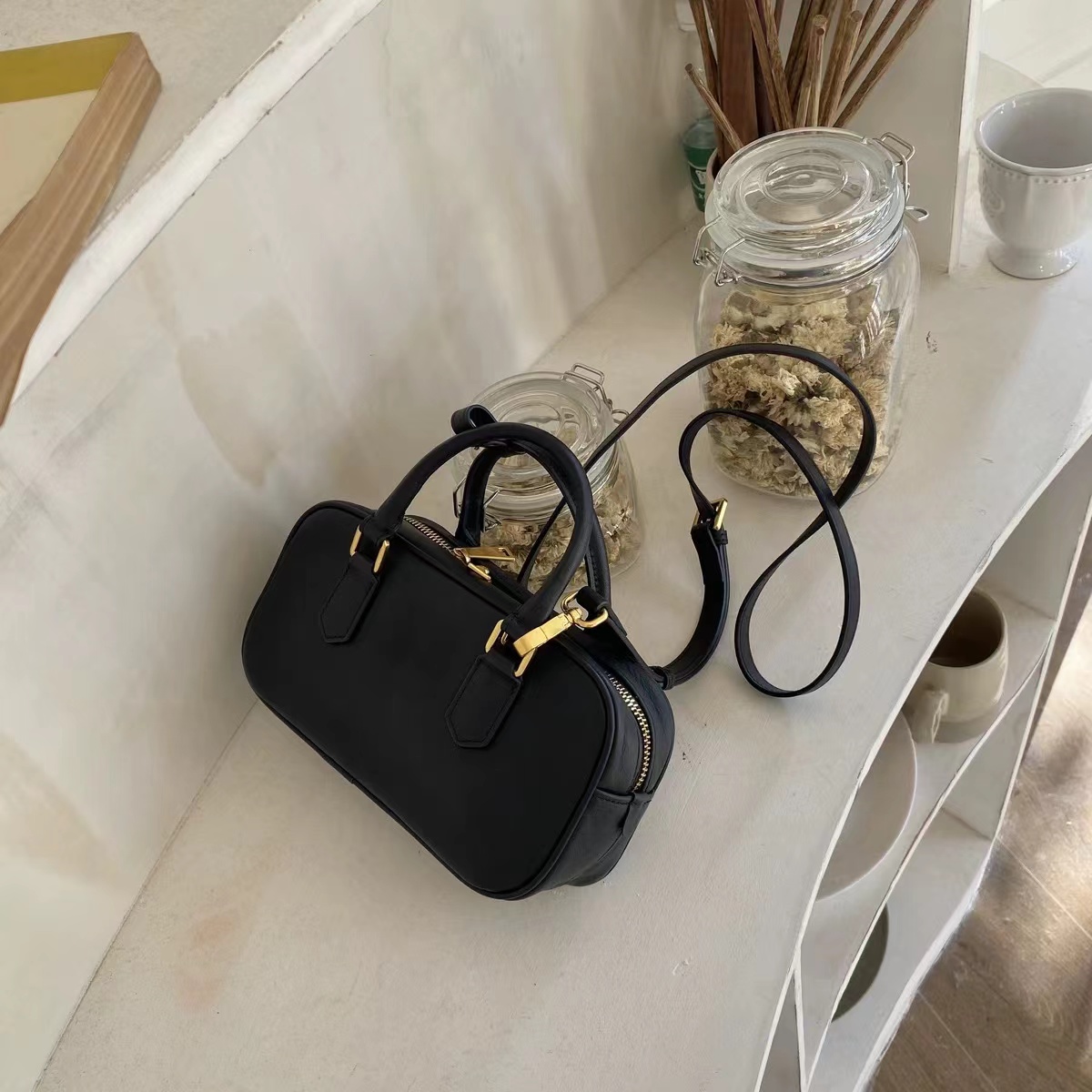 Petit sac en cuir Minimalist Top Handle Boston photo review