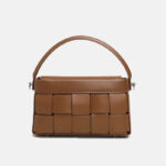 Women's Brown Vintage Woven Genuine Leather Crossbody Chain Handbags