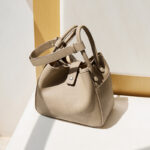 Women's Genuine Leather Crossbody Bucket Bags With Magnetic Closure