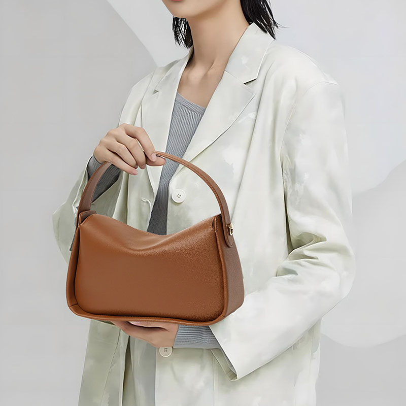 Women's Genuine Leather Dumpling Shape Single Shoulder Crossbody Handbag