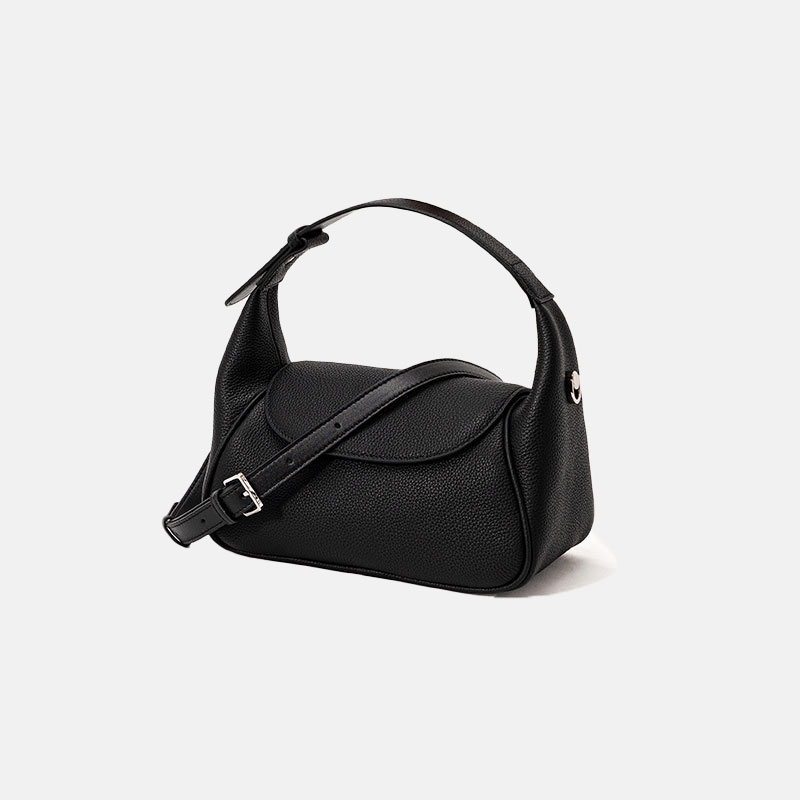 Women's Lychee Pattern Genuine Leather Minimalist Magnetic Closure Crossbody Handbags