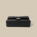 Women's Quilted Leather Flap Lock Clasp Crossbody Shoulder Chain Bags In Black