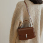 Women's Vintage Genuine Leather Lock Buckle Crossbody Shoulder Handbags