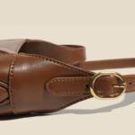 Women's Vintage Genuine Leather Lock Buckle Saddle Shoulder Crossbody Handbag