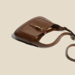 Women's Vintage Genuine Leather Lock Buckle Saddle Shoulder Crossbody Handbag