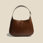 Women's Vintage Genuine Leather Lock Buckle Saddle Shoulder Crossbody Handbag