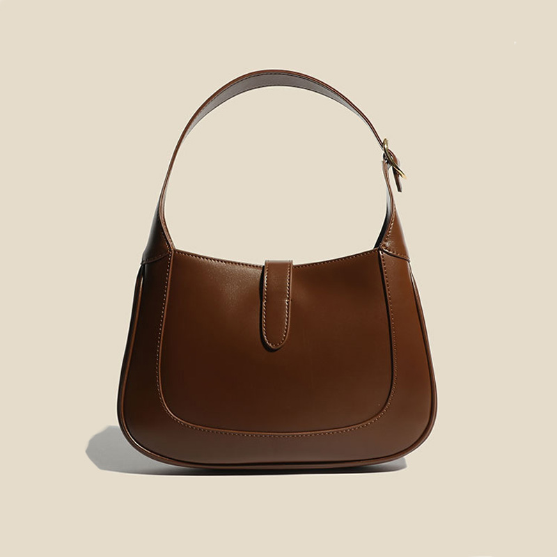 Women's Vintage Genuine Leather Lock Buckle Saddle Shoulder Crossbody Handbag