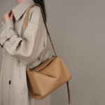 Women's Vintage Genuine Leather Pillow Shape Zipper Crossbody Shoulder Bag
