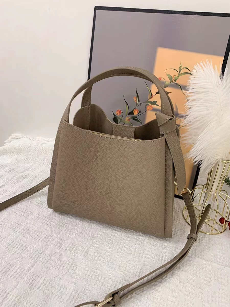 Women's Genuine Leather Crossbody Shoulder Bucket Bag In Minimalist photo review