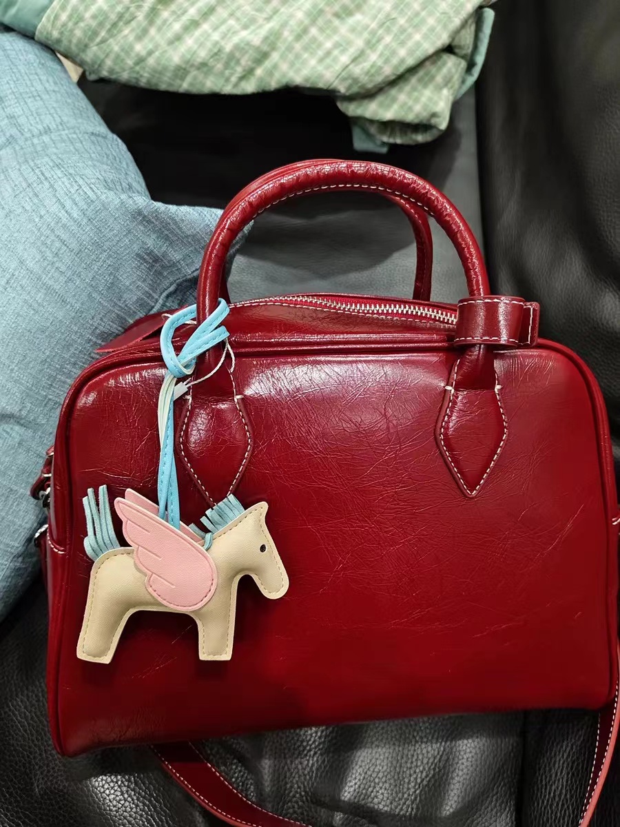 Women's Minimalist Genuine Leather Boston Shoulder Crossbody Handbags photo review