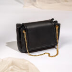 Women's Black Mini Quilted Leather Crossbody Shoulder Chain Bag In Retro
