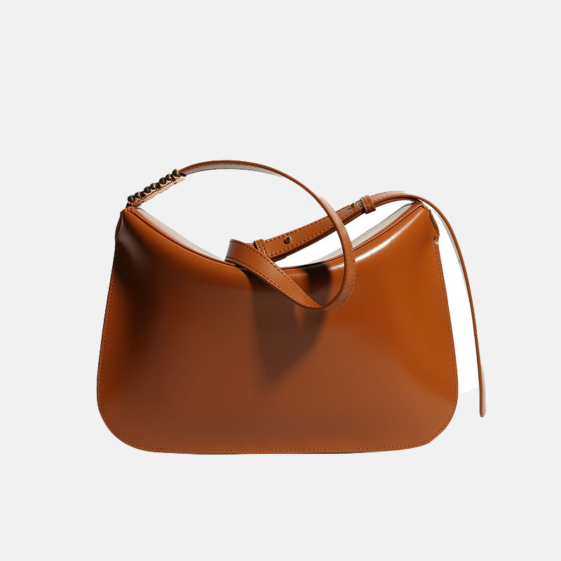 Women's Genuine Leather Crossbody Shoulder Baguette Bags In Minimalist