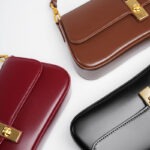 Women's Genuine Leather Lock Buckle Crossbody Shoulder Baguette Bag In Vintage
