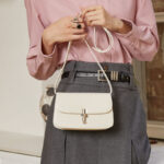 Women's Genuine Leather Minimalist Lock Buckle Crossbody Shoulder Bags