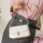 Women's Genuine Leather Minimalist Lock Buckle Crossbody Shoulder Bags