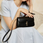 Women's Genuine Leather Minimalist Lock Buckle Crossbody Shoulder Bags