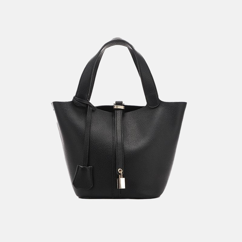 Mini sac à main à boucles en matériau PU pour femmes Tote Bucket Bag