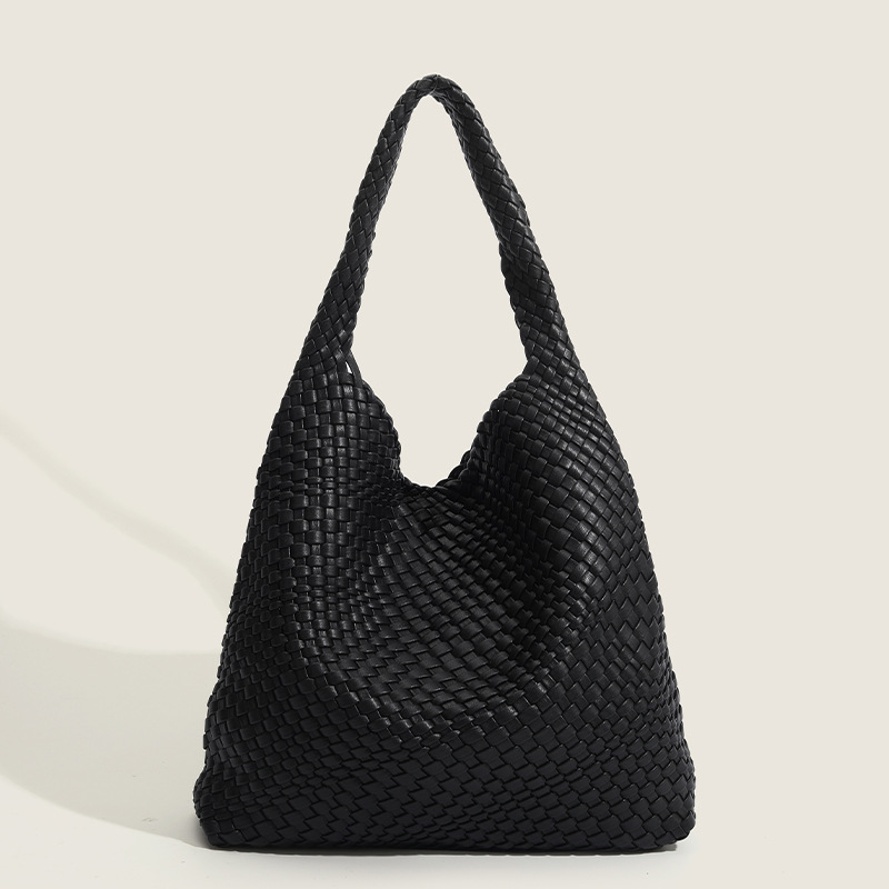 Women's Minimalist Woven PU Material Shoulder Tote Bag
