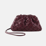 Women's Minimalist Woven Pleated Cloud Shaped Crossbody Shoulder Clutch Bag