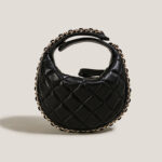 Women's Quilted Genuine Leather Zipper Handbag In Vintage