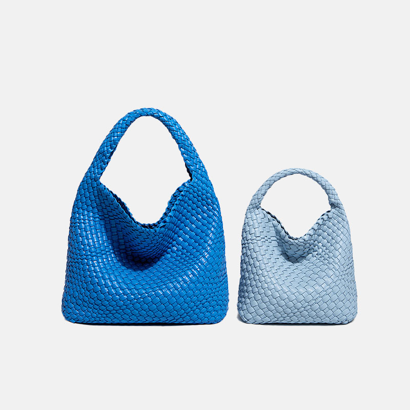 Women's Woven Bucket Shoulder Tote Bag