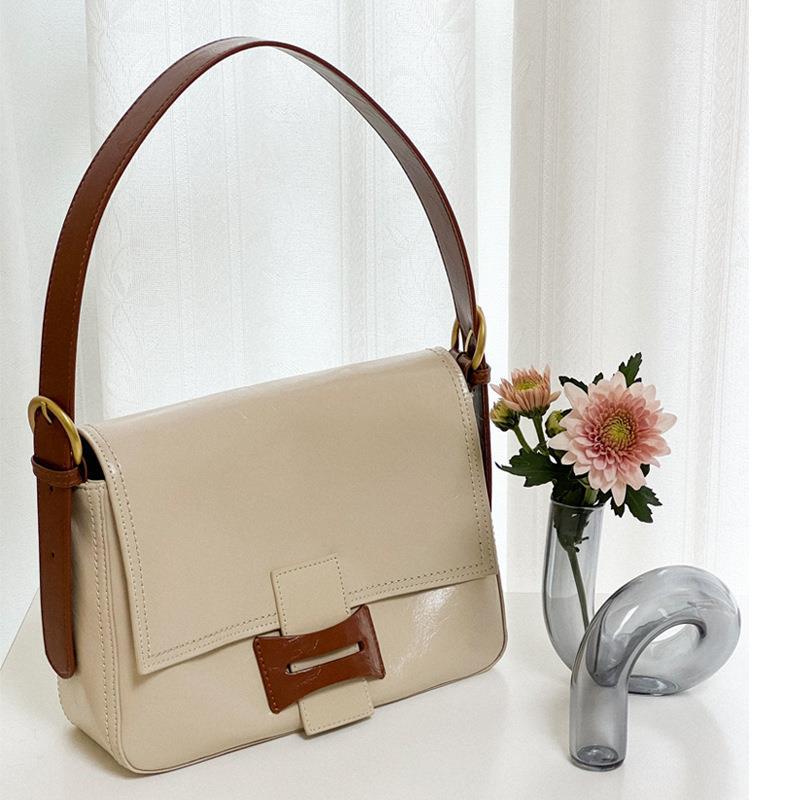 Women's Flap Closure Crossbody Shoulder Bags In Genuine Leather