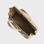 Women's Full-Grain Leather Rectangular Lock Buckle Top Handle Bag