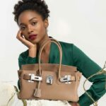 Women's Full-Grain Leather Rectangular Lock Buckle Top Handle Bag