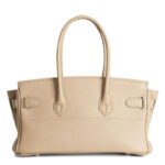 Women's Full-Grain Leather Rectangular Lock Buckle Top Handle Bag