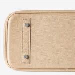 Women's Full-Grain Leather Rectangular Lock Buckle Top Handle Bag
