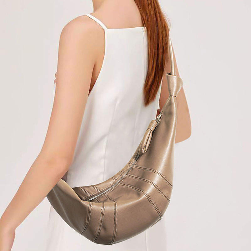 Sac à bandoulière en cuir véritable en forme de boulette en forme d'épaule Minimalist