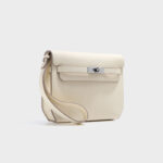 Damen Echtleder Schloss Crossbody Umhängetasche In Minimalistisch