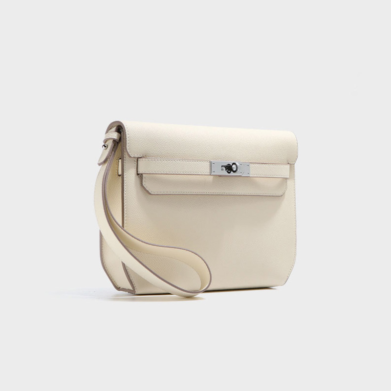 Damen Echtleder Schloss Crossbody Umhängetasche In Minimalistisch