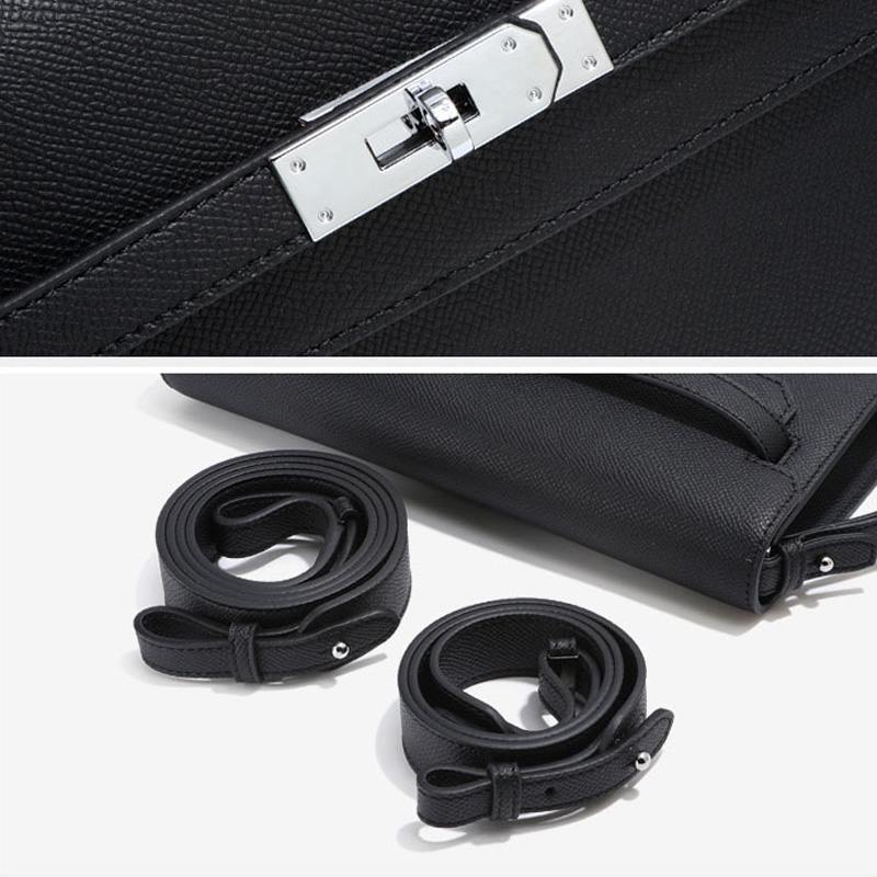 Damen Echtleder Schloss Crossbody Umhängetasche In Minimalistisch